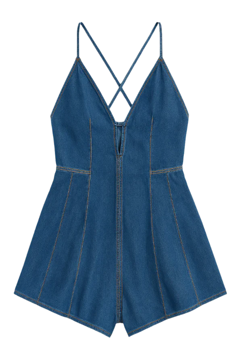 DAZED DENIM ROMPER