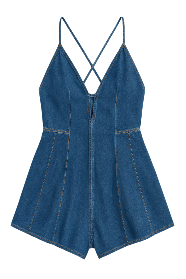 DAZED DENIM ROMPER