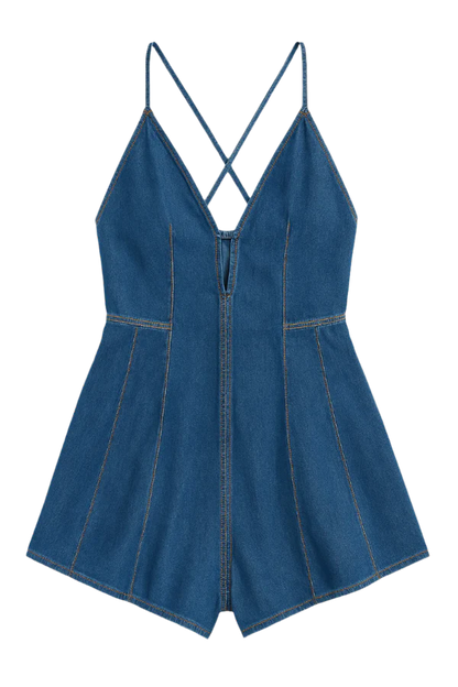 DAZED DENIM ROMPER